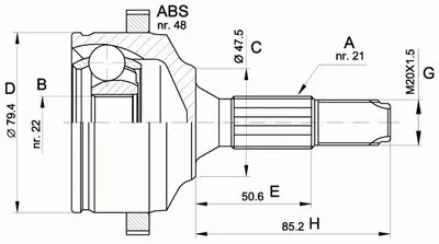 Шарнирный комплект, приводной вал SPIN OPEN PARTS купить