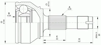 Шарнирный комплект, приводной вал SPIN OPEN PARTS купить