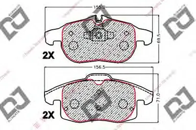 Комплект тормозных колодок, дисковый тормоз DJ PARTS купить