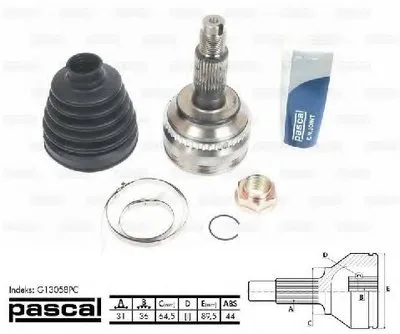 Шарнирный комплект, приводной вал PASCAL купить