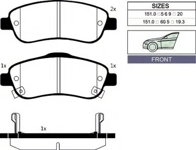 Комплект тормозных колодок, дисковый тормоз Front brake pads for HONDA GOODWILL купить