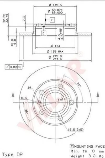 Тормозной диск COATED DISC LINE VILLAR купить
