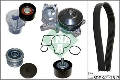 Водяной насос + комплект ручейковых ремней INA купить