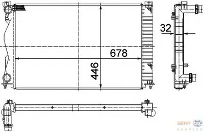 Радиатор, охлаждение двигателя BEHR HELLA SERVICE HELLA купить