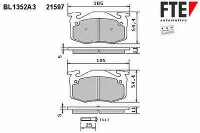 Комплект тормозных колодок, дисковый тормоз FTE купить