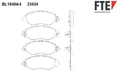 Комплект тормозных колодок, дисковый тормоз FTE купить