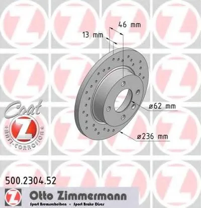 Тормозной диск SPORT BRAKE DISC COAT Z ZIMMERMANN купить