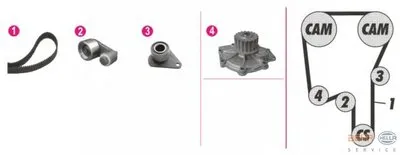 Водяной насос + комплект зубчатого ремня BEHR HELLA SERVICE купить