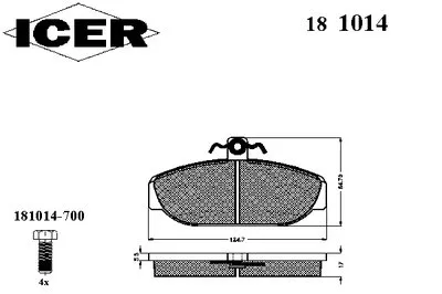 Комплект тормозных колодок, дисковый тормоз ICER купить