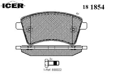 Комплект тормозных колодок, дисковый тормоз ICER купить