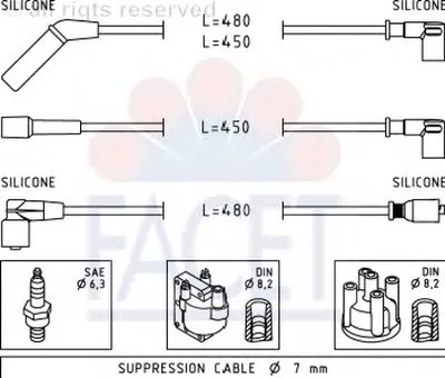 Комплект проводов зажигания FACET купить