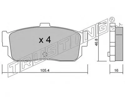 Комплект тормозных колодок, дисковый тормоз TRUSTING купить