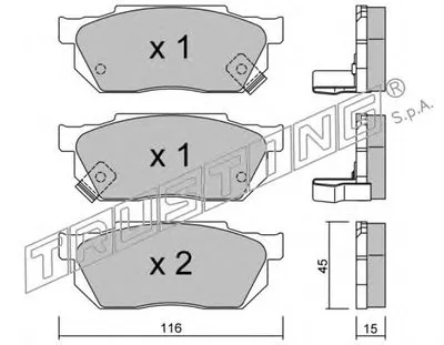 Комплект тормозных колодок, дисковый тормоз TRUSTING купить