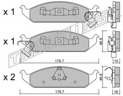 Комплект тормозных колодок, дисковый тормоз TRUSTING купить