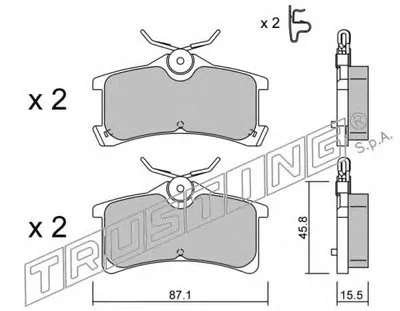 Комплект тормозных колодок, дисковый тормоз TRUSTING купить