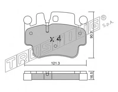 Комплект тормозных колодок, дисковый тормоз TRUSTING купить
