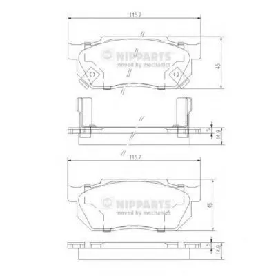 Комплект тормозных колодок, дисковый тормоз NIPPARTS купить