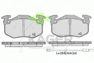 Комплект тормозных колодок, дисковый тормоз KAGER купить