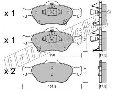 Комплект тормозных колодок, дисковый тормоз fri.tech. купить
