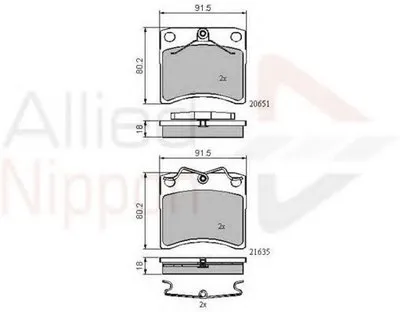 Комплект тормозных колодок, дисковый тормоз ANL Braking COMLINE купить