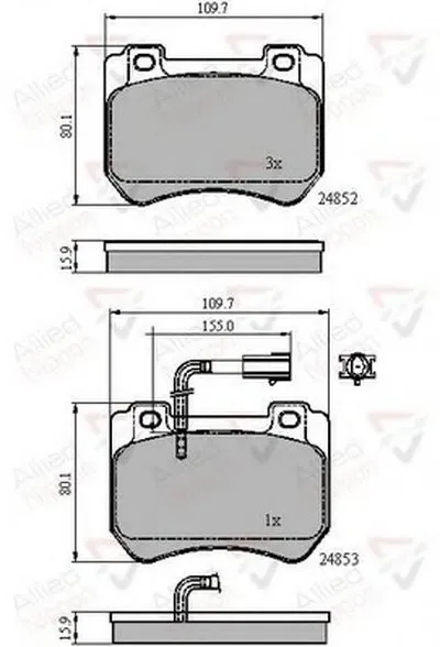 Комплект тормозных колодок, дисковый тормоз ANL Braking COMLINE купить