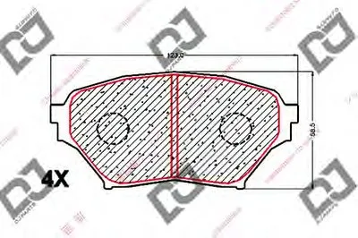 Комплект тормозных колодок, дисковый тормоз DJ PARTS купить