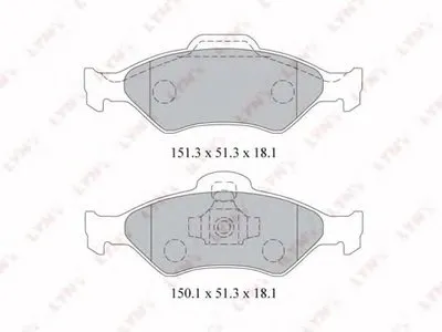 Комплект тормозных колодок, дисковый тормоз LYNXauto купить