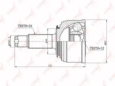 Шарнирный комплект, приводной вал LYNXauto купить