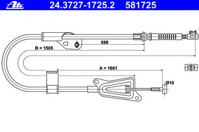 Трос, стояночная тормозная система ATE купить