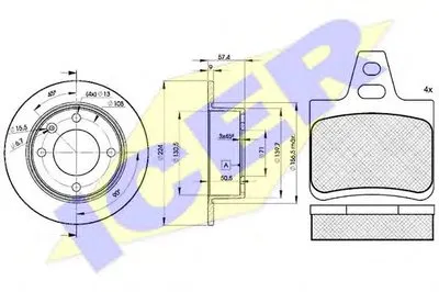 Комплект тормозов, дисковый тормозной механизм ICER купить