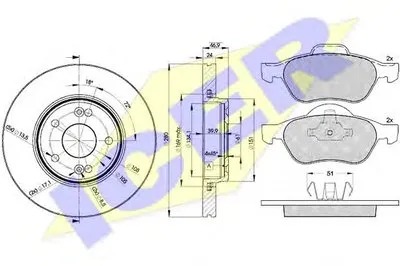 Комплект тормозов, дисковый тормозной механизм ICER купить