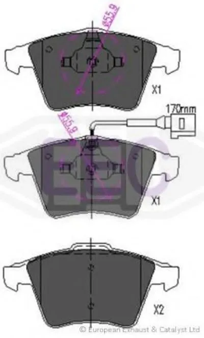 Комплект тормозных колодок, дисковый тормоз EEC купить