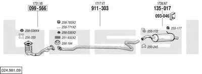 Система выпуска ОГ BOSAL купить