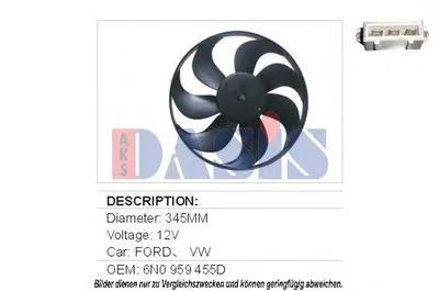 Вентилятор, охлаждение двигателя AKS DASIS купить