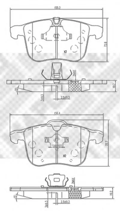Комплект тормозных колодок, дисковый тормоз MAPCO купить