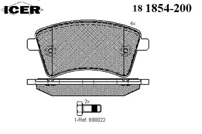 Комплект тормозных колодок, дисковый тормоз ICER купить