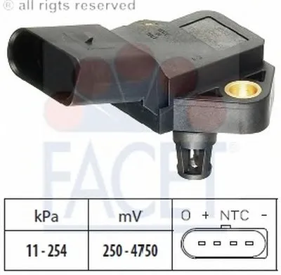 Датчик давления воздуха, высотный корректор; Датчик, давление во впускном газопроводе FACET купить