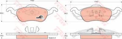 Комплект тормозных колодок, дисковый тормоз COTEC TRW купить