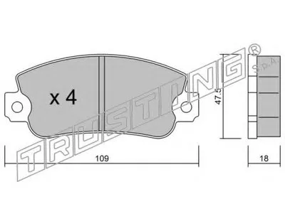 Комплект тормозных колодок, дисковый тормоз TRUSTING купить