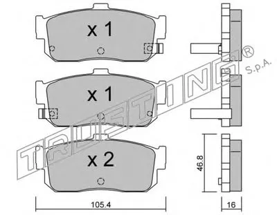 Комплект тормозных колодок, дисковый тормоз TRUSTING купить