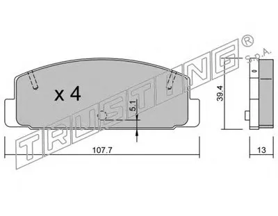 Комплект тормозных колодок, дисковый тормоз TRUSTING купить