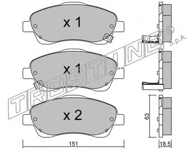 Комплект тормозных колодок, дисковый тормоз TRUSTING купить