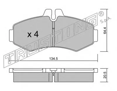 Комплект тормозных колодок, дисковый тормоз TRUSTING купить