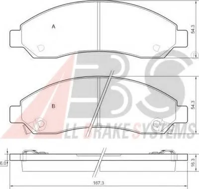 Комплект тормозных колодок, дисковый тормоз A.B.S. купить