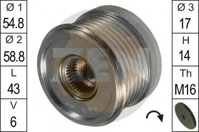 Шків генератора інерційний