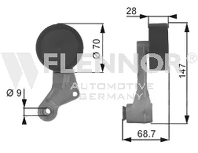 Натяжной ролик, поликлиновой  ремень FLENNOR купить