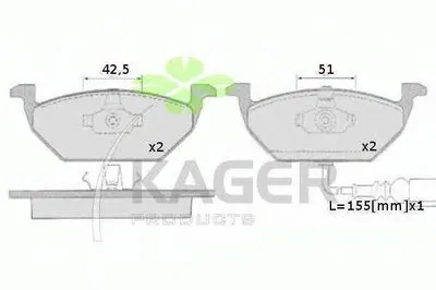 Комплект тормозных колодок, дисковый тормоз KAGER купить