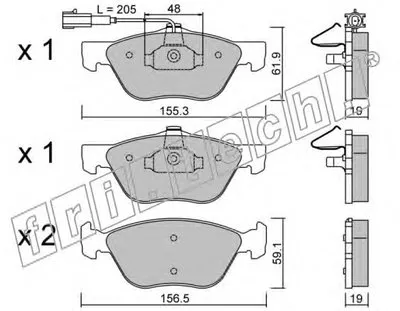 Комплект тормозных колодок, дисковый тормоз fri.tech. купить