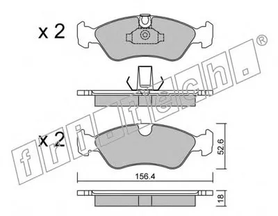 Комплект тормозных колодок, дисковый тормоз fri.tech. купить