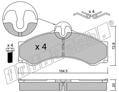 Комплект тормозных колодок, дисковый тормоз fri.tech. купить